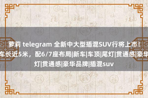 萝莉 telegram 全新中大型插混SUV行将上市！外不雅霸气，车长近5米，配6/7座布局|新车|车顶|尾灯|贯通感|豪华品牌|插混suv