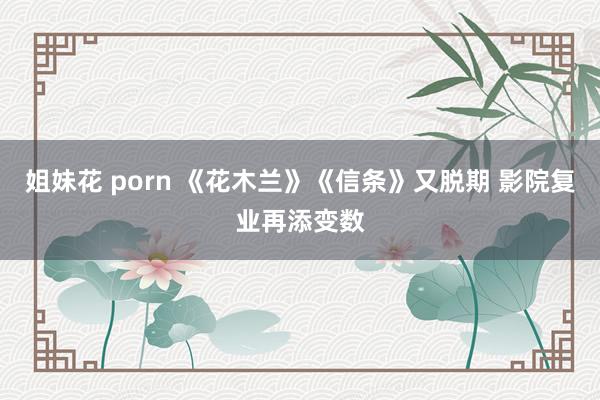 姐妹花 porn 《花木兰》《信条》又脱期 影院复业再添变数