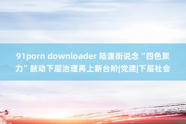 91porn downloader 陆渡街说念“四色聚力”鼓动下层治理再上新台阶|党建|下层社会