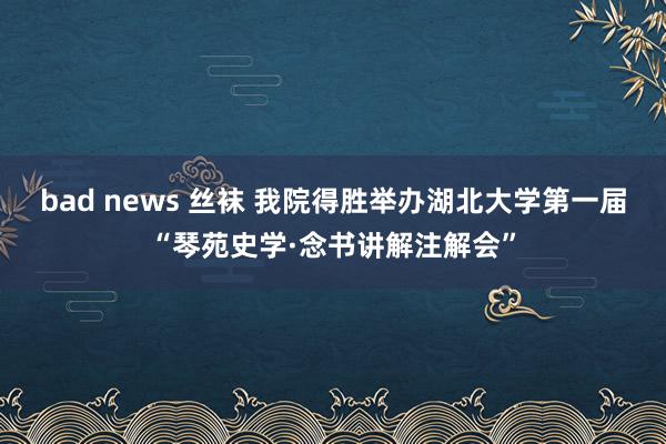 bad news 丝袜 我院得胜举办湖北大学第一届“琴苑史学·念书讲解注解会”