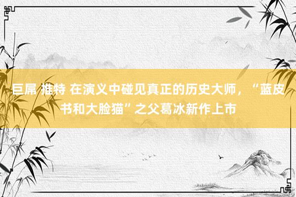 巨屌 推特 在演义中碰见真正的历史大师，“蓝皮书和大脸猫”之父葛冰新作上市